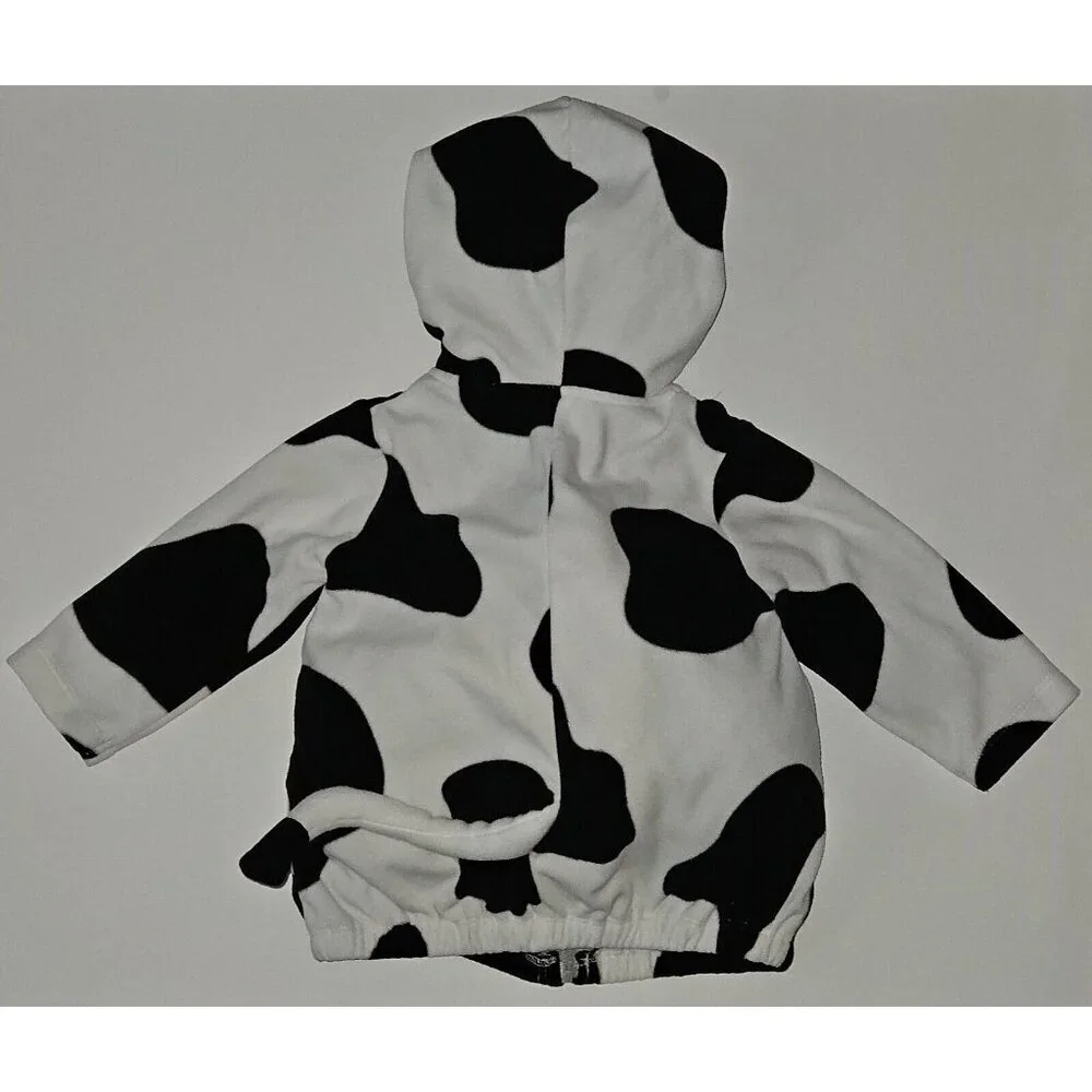 Carter's Black White Cow Halloween Costume Baby 12 Months Hooded JACKET ONLY